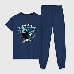 Пижама хлопковая женская SAN JOSE SHARKS NHL, цвет: тёмно-синий