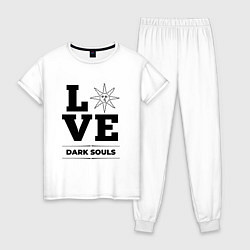Пижама хлопковая женская Dark Souls Love Classic, цвет: белый