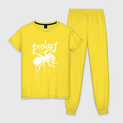 Пижама хлопковая женская Draw white logo - Ant, цвет: желтый