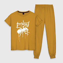 Пижама хлопковая женская Draw white logo - Ant, цвет: горчичный