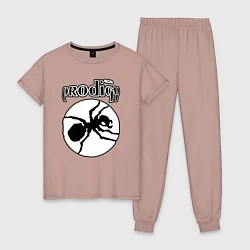 Пижама хлопковая женская The prodigy ant, цвет: пыльно-розовый
