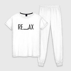 Пижама хлопковая женская RELAX BLACK, цвет: белый