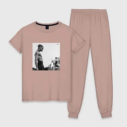 Пижама хлопковая женская XXXTentacion Look At Me: The Album, цвет: пыльно-розовый