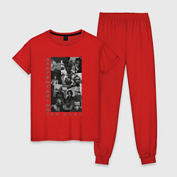 Пижама хлопковая женская XXXTentacion Джасей, цвет: красный