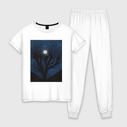 Пижама хлопковая женская Moon Light Луна, цвет: белый