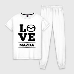 Пижама хлопковая женская Mazda Love Classic, цвет: белый