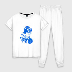 Пижама хлопковая женская Go Warriors, цвет: белый