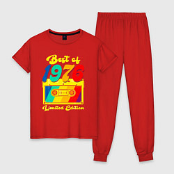 Пижама хлопковая женская Лучшее с 1976 аудиокассета, цвет: красный