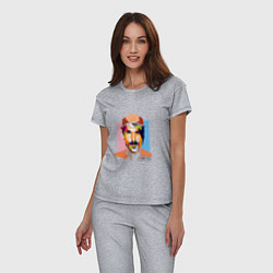 Пижама хлопковая женская Anthony Kiedis, цвет: меланж — фото 2