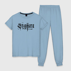 Пижама хлопковая женская Stigmata логотип, цвет: мягкое небо