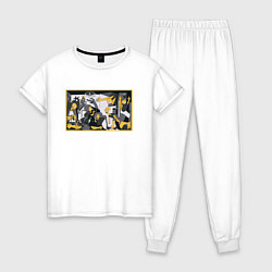Пижама хлопковая женская Спрингфилд ГерникаСимпсоны в версии Герники, цвет: белый