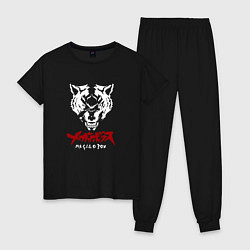 Пижама хлопковая женская Megalo box Wolf, цвет: черный