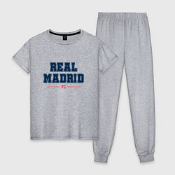 Пижама хлопковая женская Real Madrid FC Classic, цвет: меланж