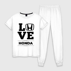 Пижама хлопковая женская Honda Love Classic, цвет: белый