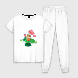 Пижама хлопковая женская Бык рыбачок, цвет: белый