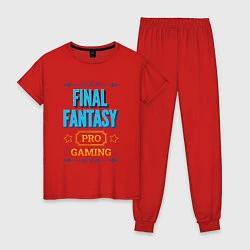 Пижама хлопковая женская Игра Final Fantasy PRO Gaming, цвет: красный