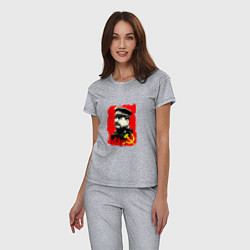 Пижама хлопковая женская СССР - Сталин, цвет: меланж — фото 2