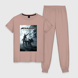 Пижама хлопковая женская Metal Gear Rising Revengeance - poster, цвет: пыльно-розовый