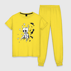Пижама хлопковая женская Hollow Knight game, цвет: желтый