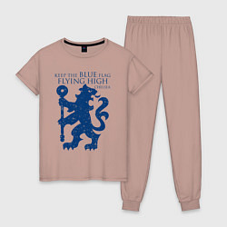 Пижама хлопковая женская FC Chelsea Lion, цвет: пыльно-розовый