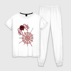 Женская пижама Стилизованный под брошку паук на паутине