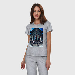 Пижама хлопковая женская Stray Kids Thunderous, цвет: меланж — фото 2