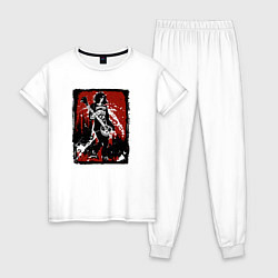 Пижама хлопковая женская Punk Ramones, цвет: белый