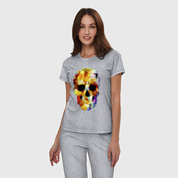 Пижама хлопковая женская Color skull - sketch, цвет: меланж — фото 2