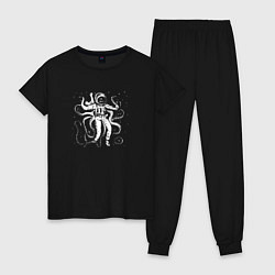 Пижама хлопковая женская Octopusnaut, цвет: черный