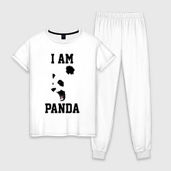 Пижама хлопковая женская Я - панда, цвет: белый