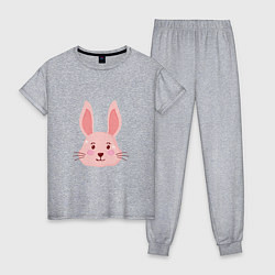 Пижама хлопковая женская Pink - Rabbit, цвет: меланж