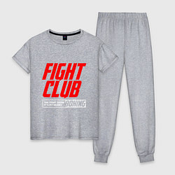 Пижама хлопковая женская Fight club boxing, цвет: меланж