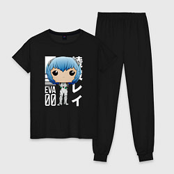 Пижама хлопковая женская Funko pop Rei, цвет: черный