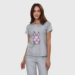 Пижама хлопковая женская Rabbit Smile, цвет: меланж — фото 2