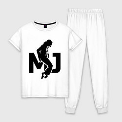 Пижама хлопковая женская MJ Music, цвет: белый