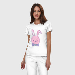 Пижама хлопковая женская Водяной кролик 2023, цвет: белый — фото 2