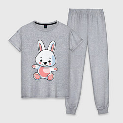 Пижама хлопковая женская Кролик твой, цвет: меланж