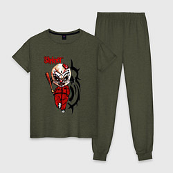 Пижама хлопковая женская Slipknot fan, цвет: меланж-хаки
