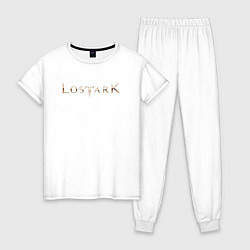 Пижама хлопковая женская Золотое лого Lost ark, цвет: белый