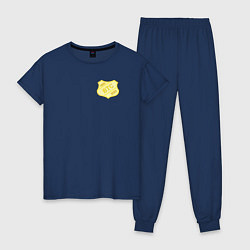 Пижама хлопковая женская Bitcoin Police, цвет: тёмно-синий
