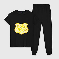 Пижама хлопковая женская Bitcoin 2023, цвет: черный