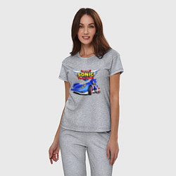 Пижама хлопковая женская Team Sonic racing - hedgehog, цвет: меланж — фото 2