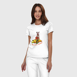 Пижама хлопковая женская Дядя Ричи, цвет: белый — фото 2