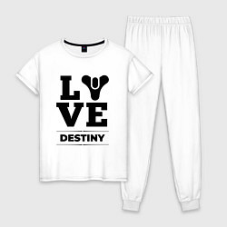 Пижама хлопковая женская Destiny love classic, цвет: белый
