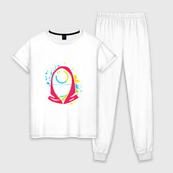 Пижама хлопковая женская Squid game colors, цвет: белый