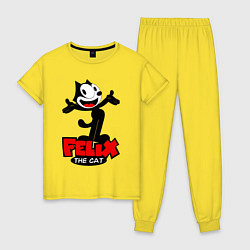 Пижама хлопковая женская Felix the cat, цвет: желтый