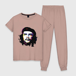 Пижама хлопковая женская Coloured Che, цвет: пыльно-розовый