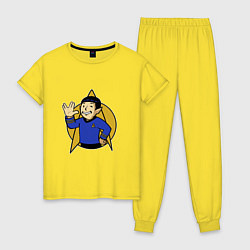 Пижама хлопковая женская Spoke - vault boy, цвет: желтый