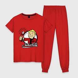 Пижама хлопковая женская Vault boy - nuka cola, цвет: красный