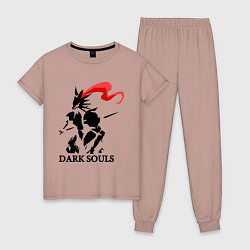 Пижама хлопковая женская Dark Souls, цвет: пыльно-розовый